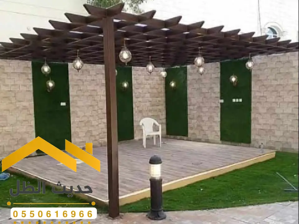 مظلات جلسات خشبية رماح